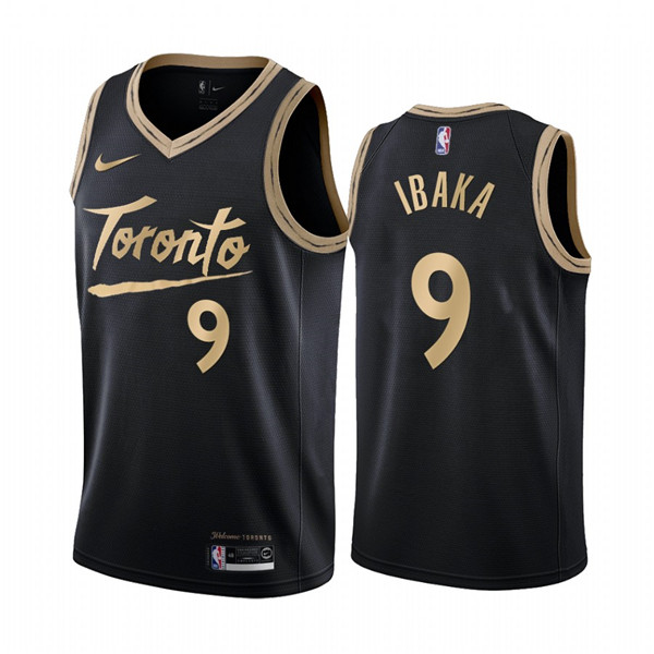 Men's Toronto Raptors #9 Serge Ibaka Black NBA City Edition New Uniform 2020-21 Stitched Jersey